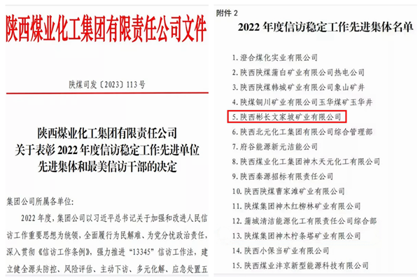 文家坡矿荣获星空(中国)2022年度信访稳定工作先进集体.png